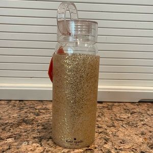 Kate Spade - Gold Glitter Glass Water Bottle 16oz